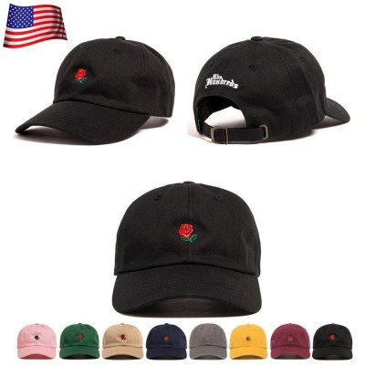 The Hundred Dad Caps Flower Rose Embroidered crooked Brim Baseball Cap Visor Hat  eb-66346768